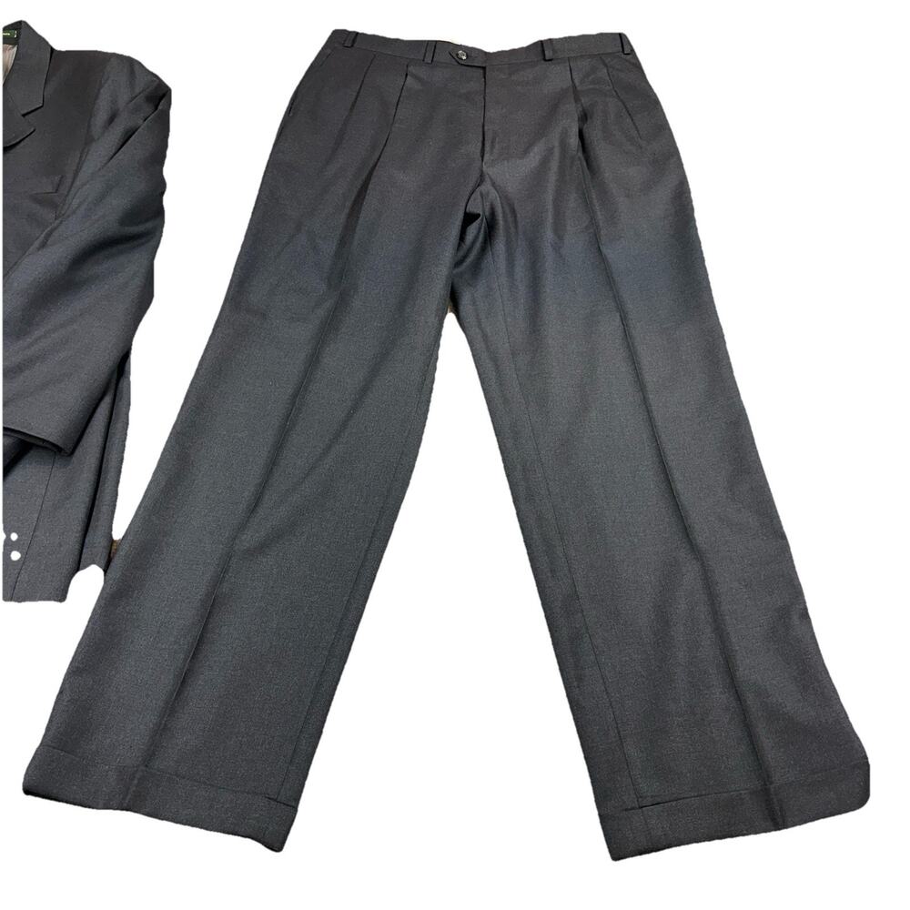 Lauren Ralph Lauren 44L 38x31 Wool Suit Charcoal Gray 2 Button Made Canada - Picture 11 of 15